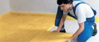 Процесс утепления пола минватой